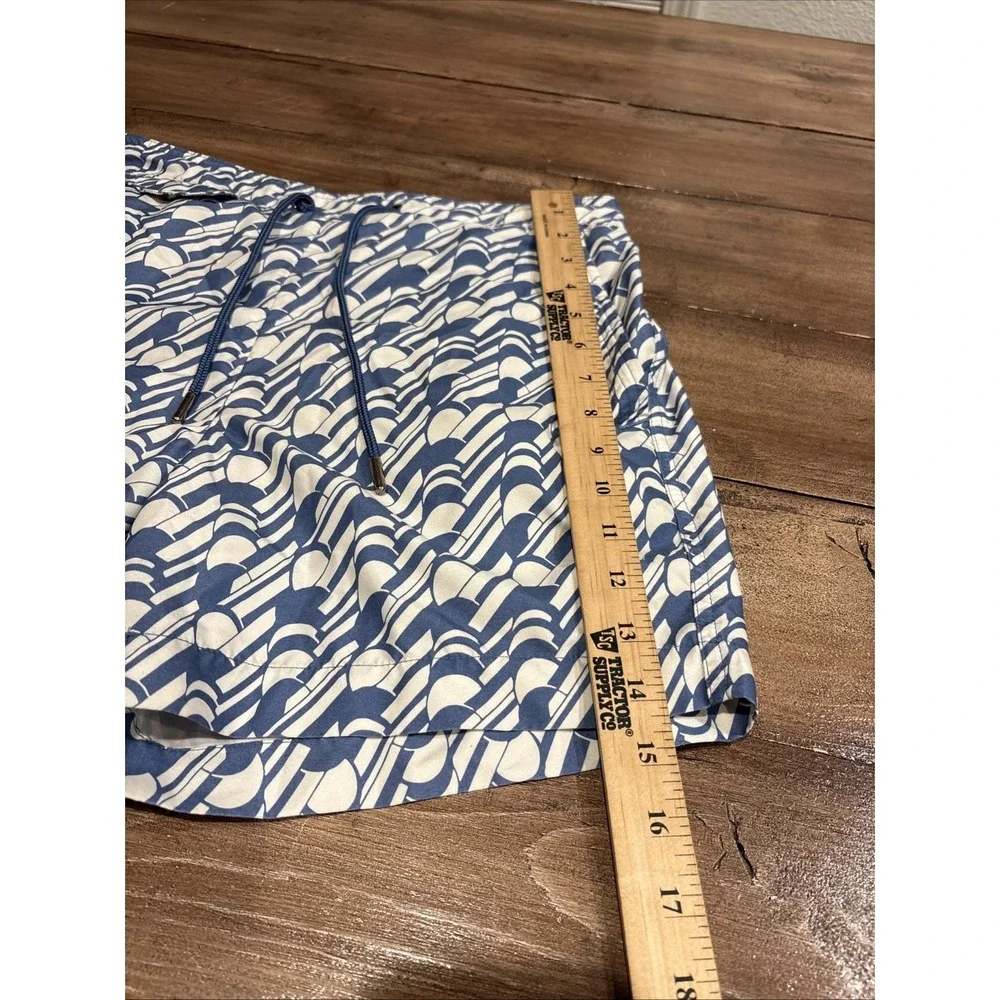 Ted Baker Men's Swim Trunks in Blue & White‎ Geometric Print Size 2 /28